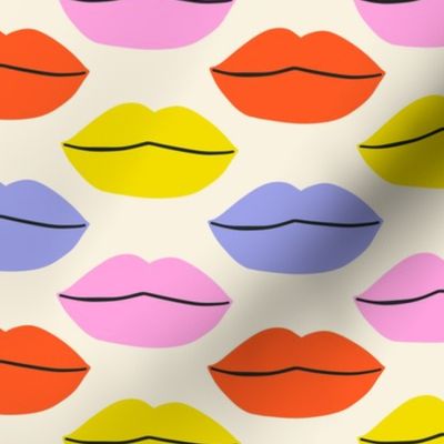 Lips Love Valentines Print in Bright Vibrant Colors - Medium