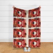 Kit-Tea Towel _ Vintage Mid Mod Cat and Tea_Red