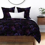 LARGE Opulent Purple Mauve Antique Baroque Luxury Maximalistic Dahlia Flowers Dark Purple Romanticism Drama-   Gothic And Mystic inspired on black