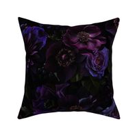 LARGE Opulent Purple Mauve Antique Baroque Luxury Maximalistic Dahlia Flowers Dark Purple Romanticism Drama-   Gothic And Mystic inspired on black