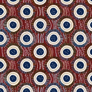 Earthly Echoes: Aboriginal Style with Blue Circles (15)