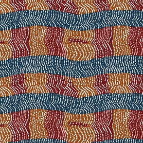 Nature's Dance: Aboriginal Stripes in Red and Blue (22)