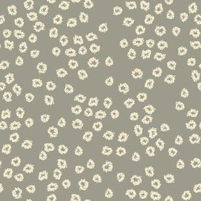 Seed Pod Dots in Warm Cream and Dusty Grey