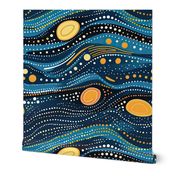 Cosmic Dreams: Aboriginal Art in Dark Yellow and Blue (36)