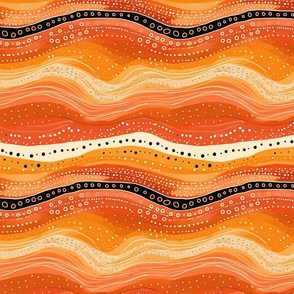 Earthy Waves: Aboriginal Art in Orange and Black. (37)