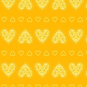Folk Hearts Stripes - LARGE - Sunshine Yellow