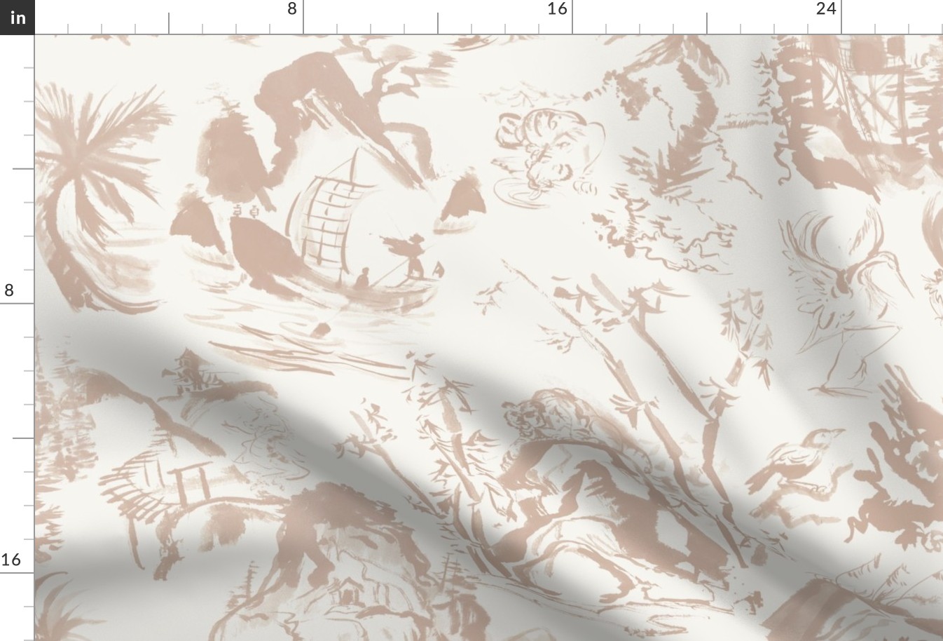 John's Toile Monticello Rose on Cream2