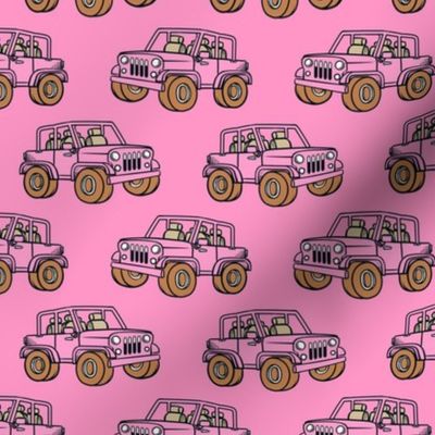 Medium Scale Jeep 4x4 Adventures Off Road All Terrain Vehicles in Pink (3)