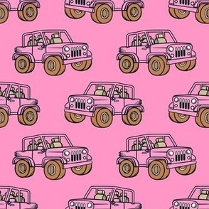 Medium Scale Jeep 4x4 Adventures Off Road All Terrain Vehicles in Pink (3)