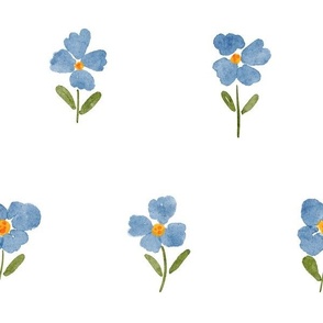 Little blue watercolor flower