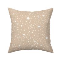 Sun & Moon Celestial Starry Sky, Beige Neutral, 12in