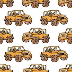 Medium Scale Jeep 4x4 Adventures Off Road All Terrain Vehicles in Yellow Gold