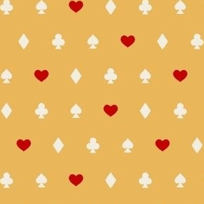 Playing Card Suits, Mustard Yellow, Small 4in