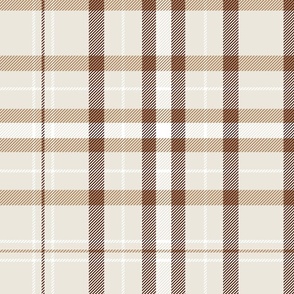 Plaid -  cream and brown