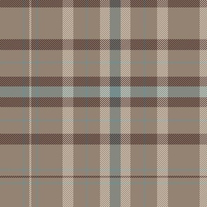 Plaid brown and teal