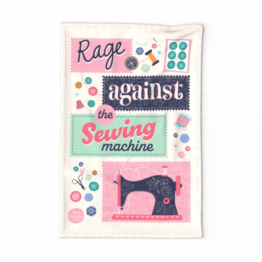 Tea Towel Rage Against the Sewing Machine