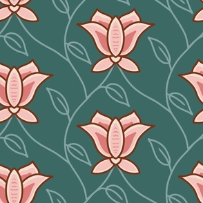 Simple Indian Floral in Green