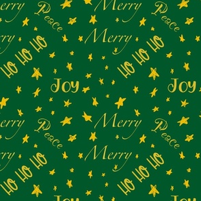  Merry Christmas greetings gold on dark green