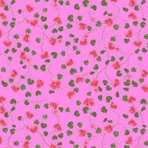 Mini - Geranium Breeze Mosaic / Hot Pink & Hot Pink