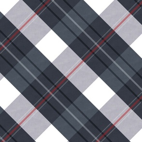 Large gray plaid with white and red