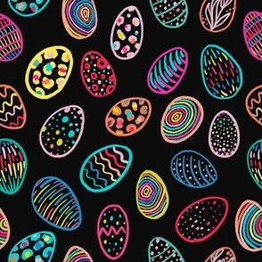 Easter eggs doodle black 