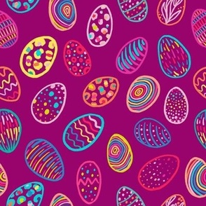 Easter egg doodle raspberry pink 