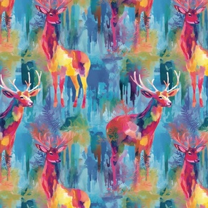 Rainbow Reindeer inspired by Claude Monet