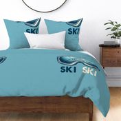 ski goggles in blue -wall tapestry 1 yard
