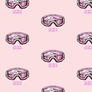 Ski goggles in pink