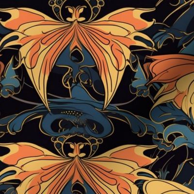 art nouveau fire bat