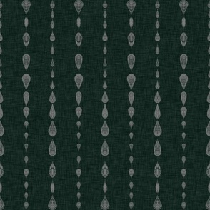 gray rustic mud cloth on monstera green linen