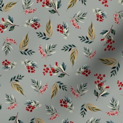 christmas floral on winter gray 2023