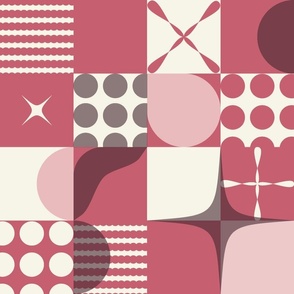 Retro Pattern Clash - Pink - Large