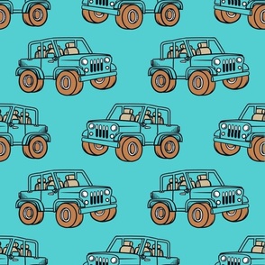Large Scale Jeep 4x4 Adventures Off Road All Terrain Vehicles in Aqua Blue (1)