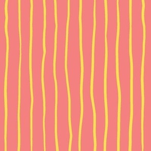 Thin Stripe, Pink and Yellow