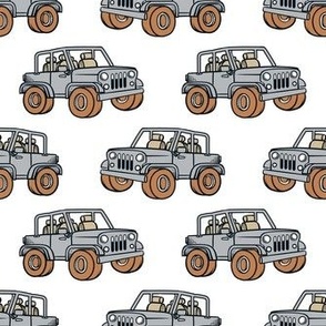 Medium Scale Jeep 4x4 Adventures Off Road All Terrain Vehicles in Silver Grey