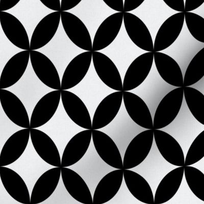 Oval Petals - Black and White