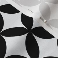 Oval Petals - Black and White