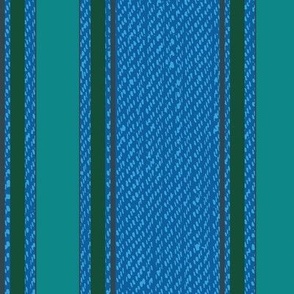 Ticking Stripe (Large) - Ultra-Steady Teal, Turquoise and Forest Green  (TBS211)