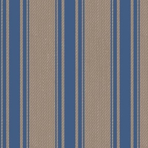 Ticking Stripe (Medium) - Blue Ridge Denim Blue on  Morel Khaki Brown (TBS211)