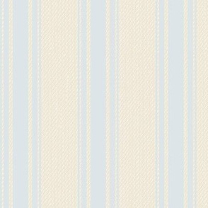 Ticking Stripe (Medium) - Eggshell Blue on Cream  (TBS211)