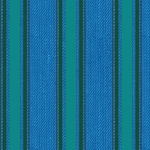 Ticking Stripe (Medium) - Ultra-Steady Teal, Turquoise and Forest Green  (TBS211)