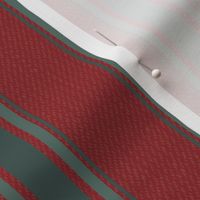 Ticking Stripe (Medium) - Tarrytown Green on Sultan's Palace Red   (TBS211)