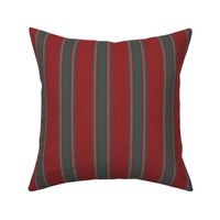 Ticking Stripe (Medium) - Tarrytown Green on Sultan's Palace Red   (TBS211)