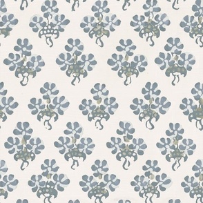 Peppermint Flower Gray Blue and Green Taupe