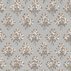Peppermint Flower Gray and Taupe