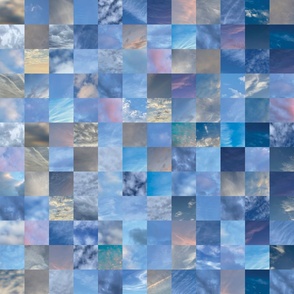 Sky Blue Photo Mosaic - Scattered Large Grid - Nature Photography 