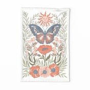Sunshine and Butterfly Garden Pantone Intangible Tea Towel