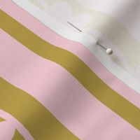Floral Pink Gold Stripes