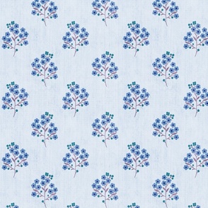 Floral Sprig - Soft Blue (Medium Scale)
